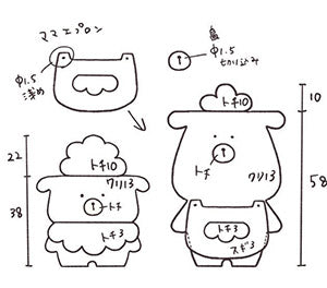 動物のお人形の図面