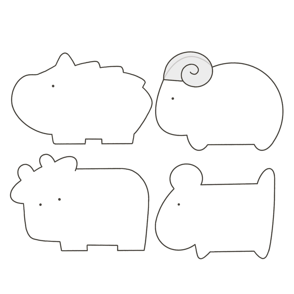 デジタル商品：干支動物積み木図面