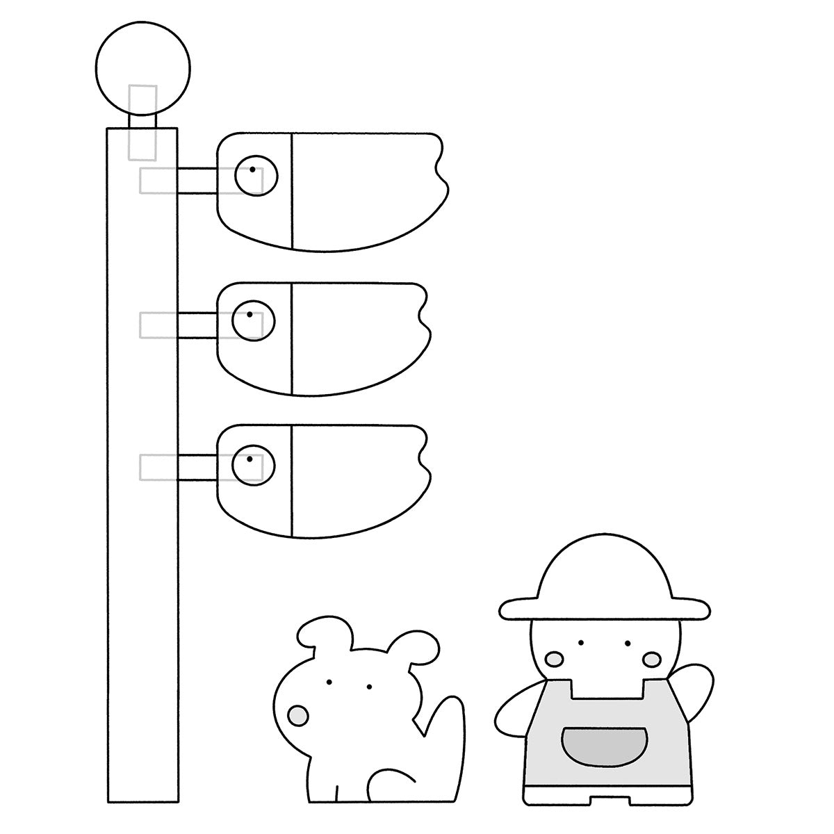 デジタル商品：丸型こいのぼりスタンド図面