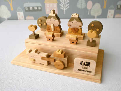 木のひな人形おはぎ