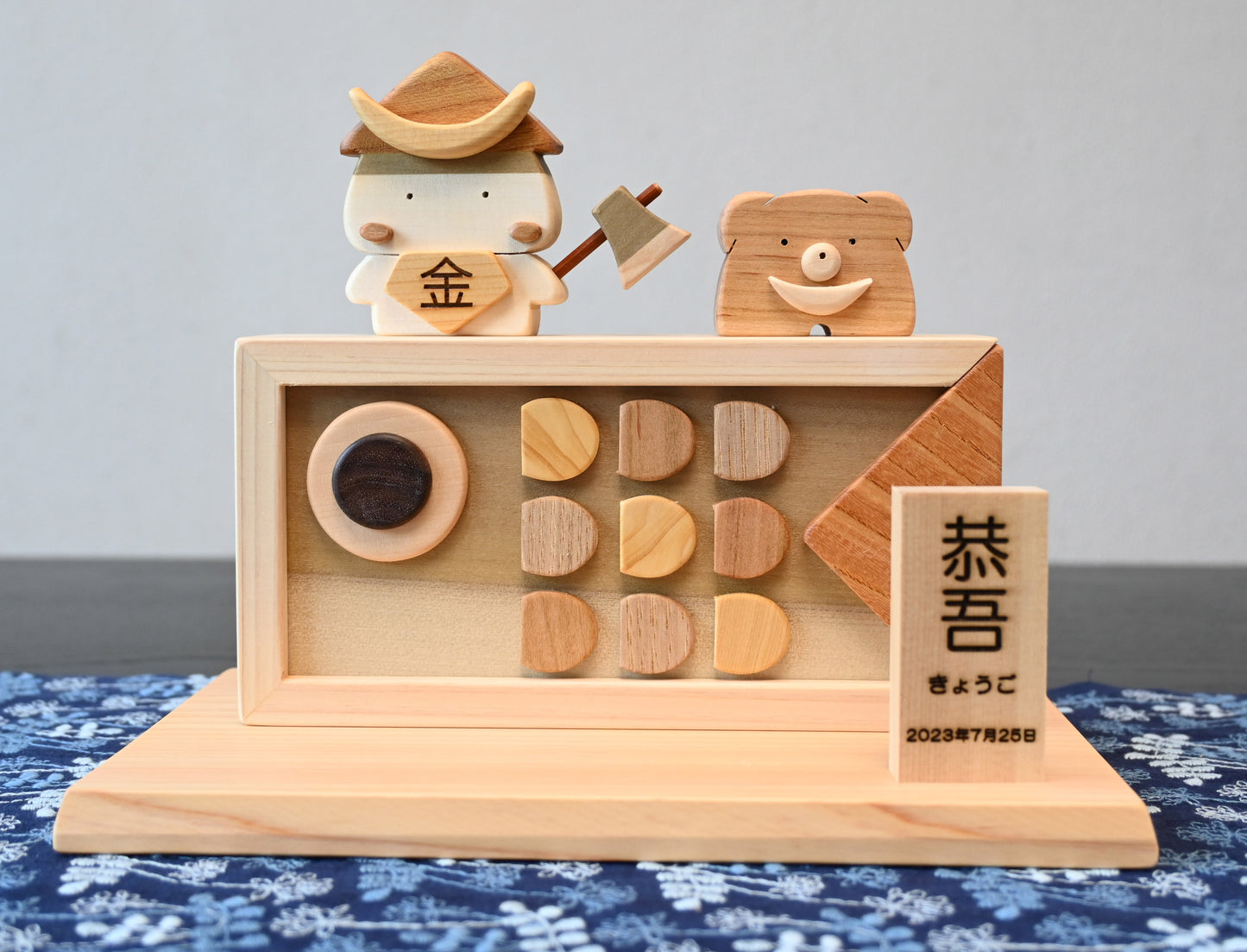 五月人形ono日本の木材で作るかわいい金太郎とクマの贈り物